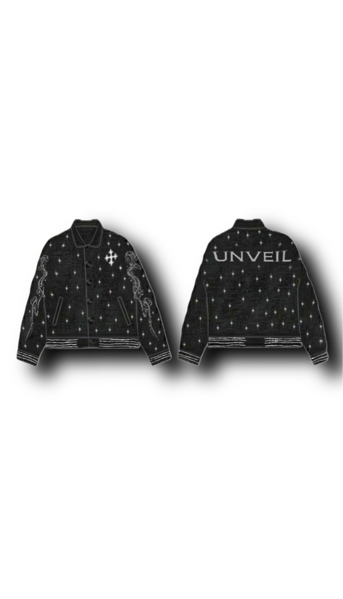 Unveil Rhinestone Varsity Jacket