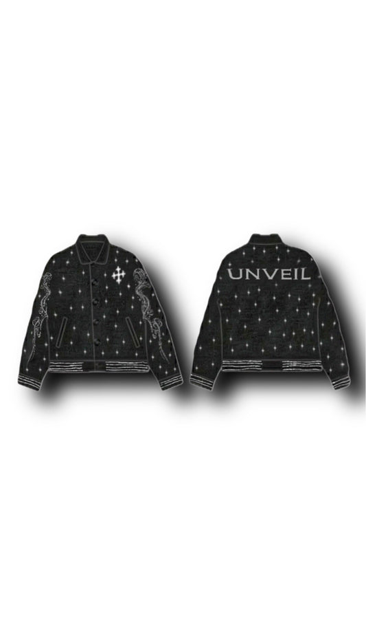 Unveil Rhinestone Varsity Jacket
